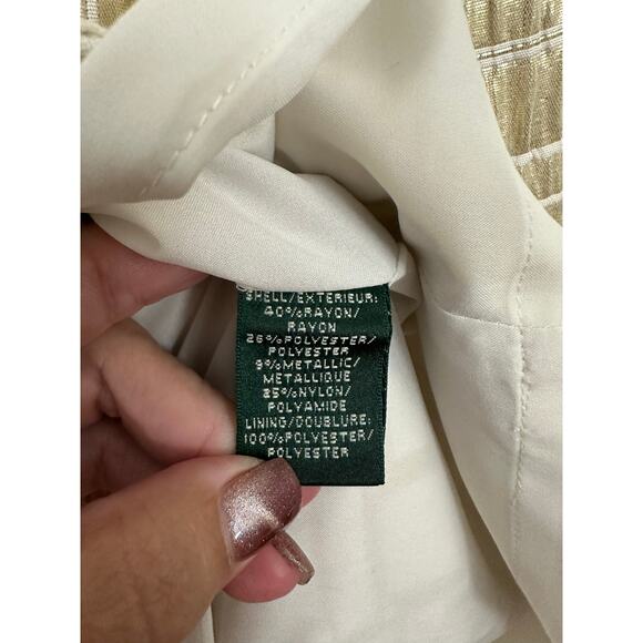 NWT Lauren Ralph Lauren Gold Dress 12 Holiday Party Cocktail - Picture 9 of 10